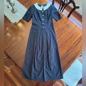 Laura Ashley Vintage Cotton Dress with Organdy Peter Pan Collar